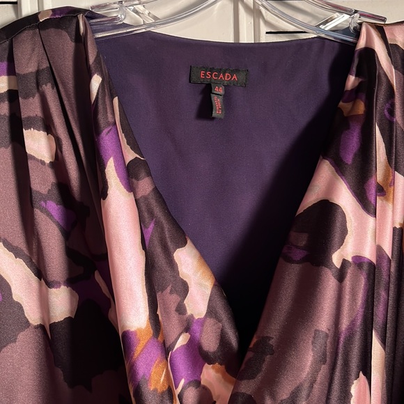 Dress, Escada, Silk LowCut, Slinky , Side Tie! Size 12-14, ( 44) Lined! 5 Star ! - Picture 5 of 6